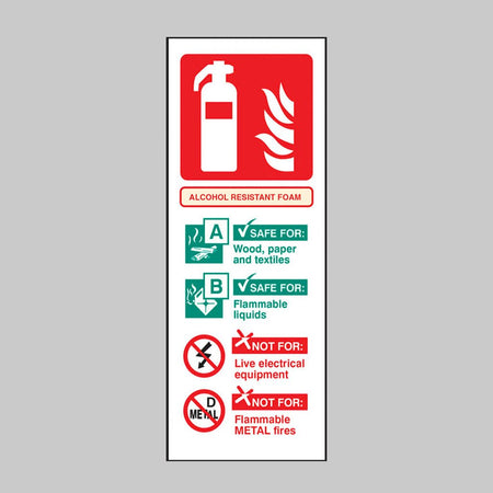 Alcohol Resistant Foam Identification Sign - Ready Set SuppliedAlcohol Resistant Foam Identification SignRigid Plastic11244S