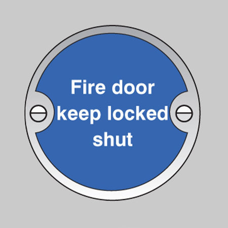 Aluminium Fire Door Keep Locked Shut Disc Sign - Ready Set SuppliedAluminium Fire Door Keep Locked Shut Disc Sign59129