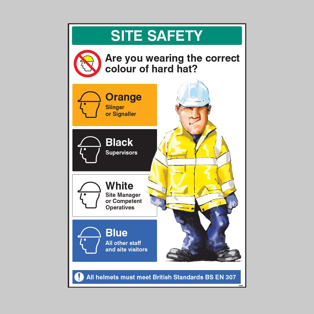 Are You Wearing The Correct Colour Hard Hat 600 x 900mm 5mm PVC Sign - Ready Set SuppliedAre You Wearing The Correct Colour Hard Hat 600 x 900mm 5mm PVC Sign56679