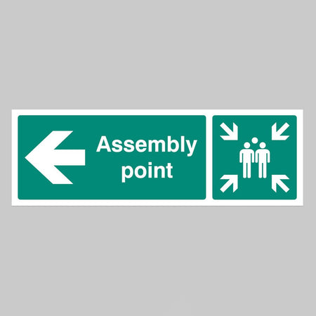 Assembly Point Left Sign - Ready Set SuppliedAssembly Point Left SignRigid Plastic12142H