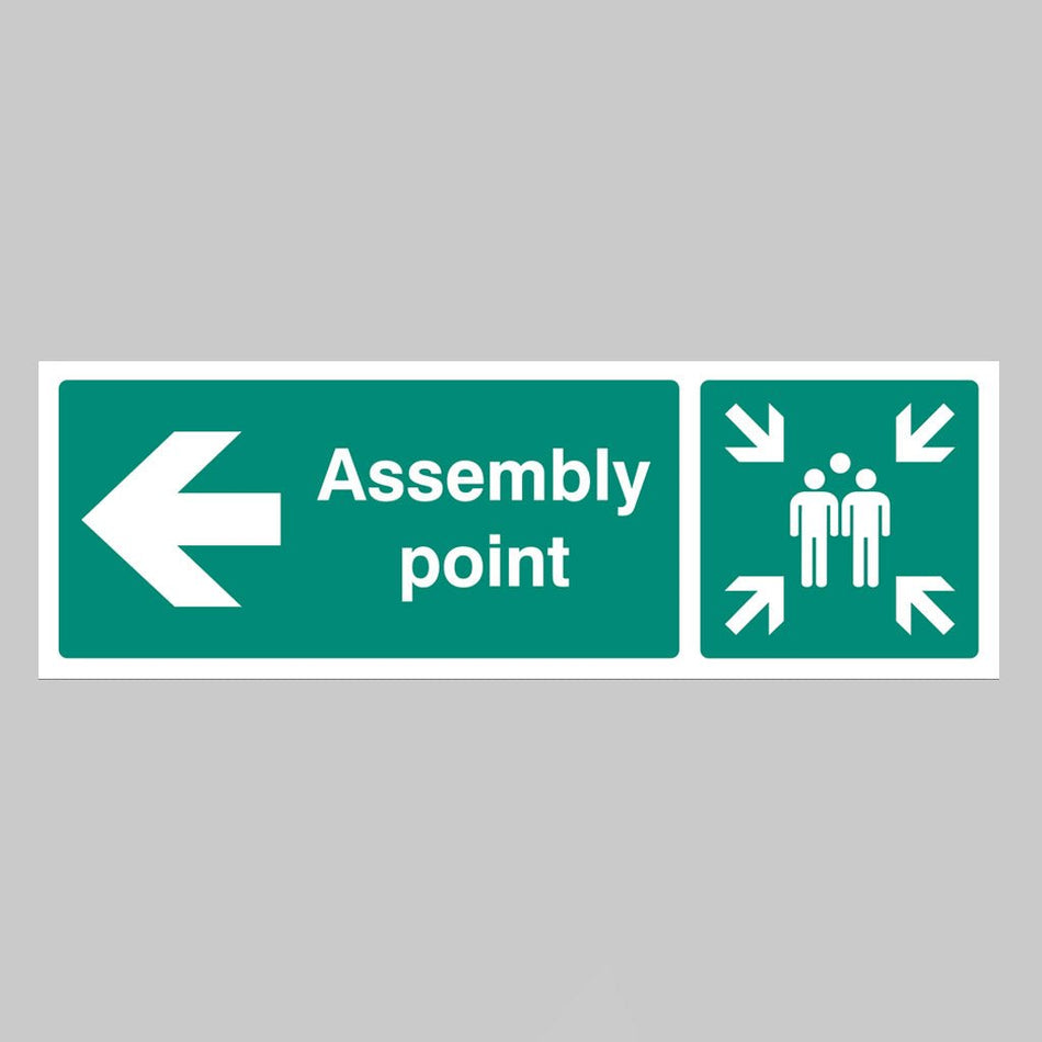 Assembly Point Left Sign - Ready Set SuppliedAssembly Point Left SignRigid Plastic12142H