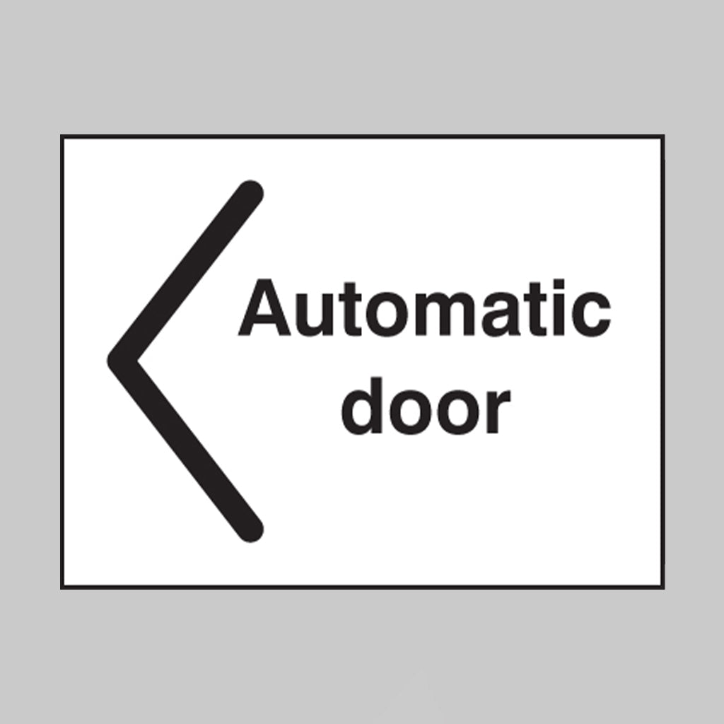 Automatic Door Arrowhead Left Sign - Ready Set SuppliedAutomatic Door Arrowhead Left SignSelf Adhesive Vinyl27071A