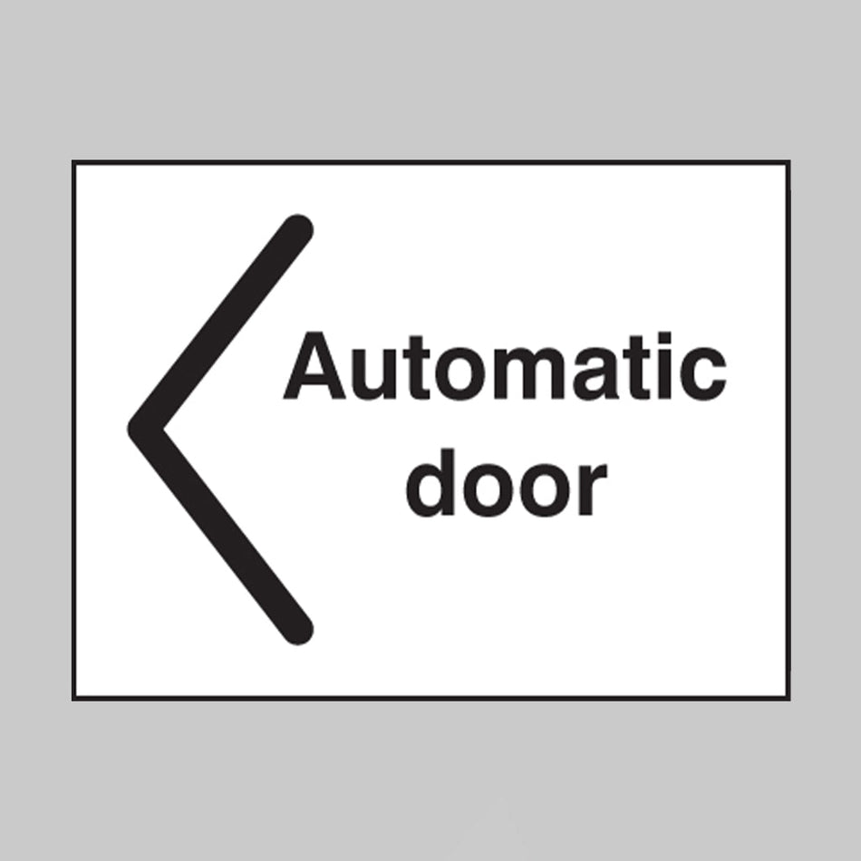 Automatic Door Arrowhead Left Sign - Ready Set SuppliedAutomatic Door Arrowhead Left SignSelf Adhesive Vinyl27071A