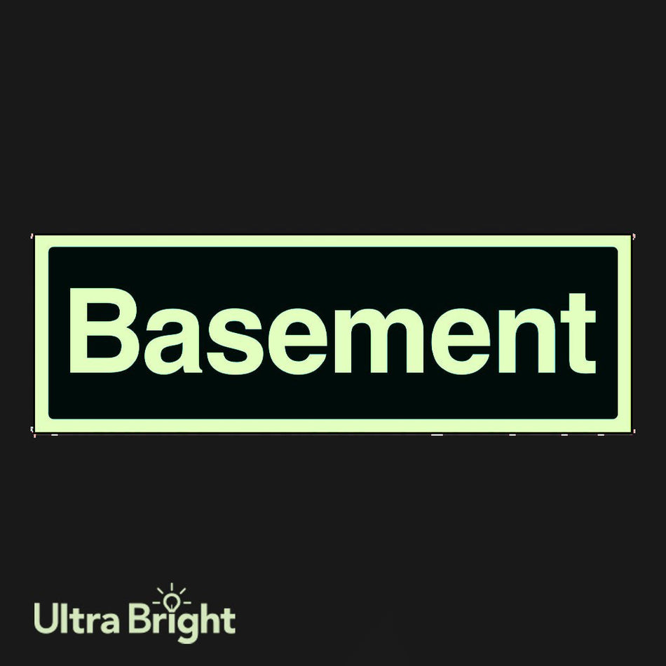 Basement Sign - Ready Set SuppliedBasement SignUltra Bright (Class C) Photoluminescent Rigid32184L