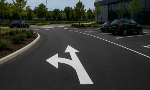 Bi - Directional Left And Straight Arrow Thermoplastic marking - Ready Set SuppliedBi - Directional Left And Straight Arrow Thermoplastic marking1000mm x 210mm