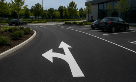 Bi - Directional Left And Straight Arrow Thermoplastic marking - Ready Set SuppliedBi - Directional Left And Straight Arrow Thermoplastic marking1000mm x 210mm