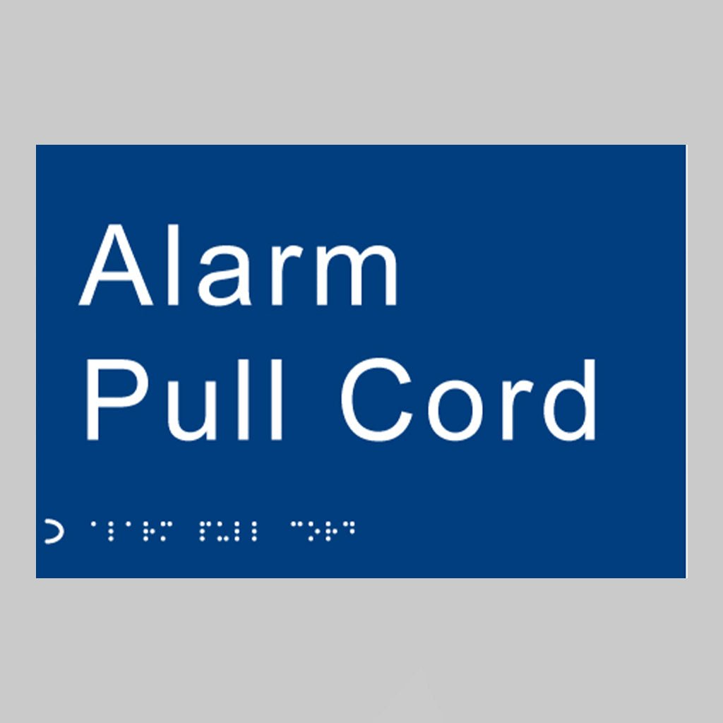 Braille - Alarm Pull Cord 225 X 150mm Sign - Ready Set SuppliedBraille - Alarm Pull Cord 225 X 150mm Sign56127