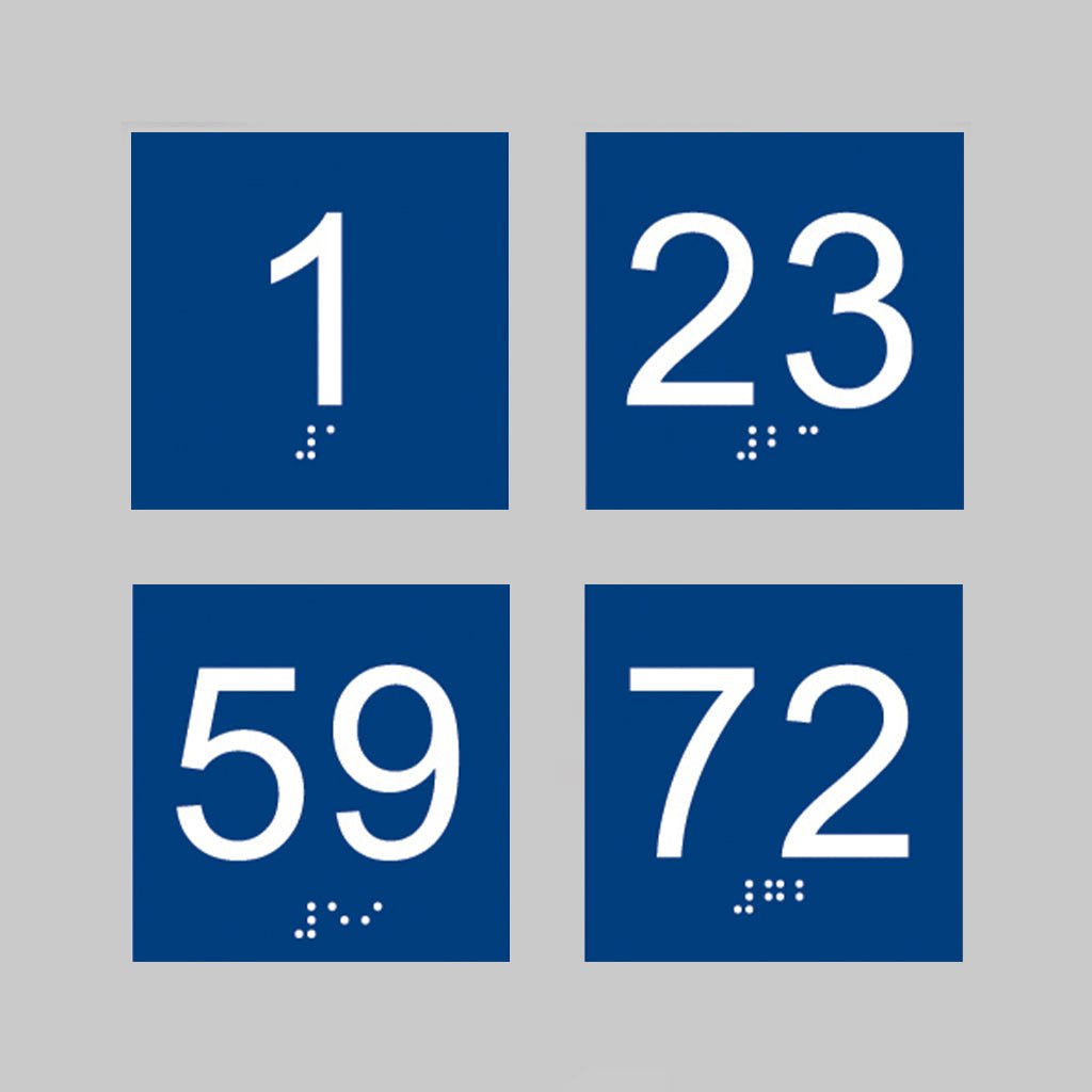 Braille - Door Number 75 x 75mm Sign - Ready Set SuppliedBraille - Door Number 75 x 75mm Sign56136