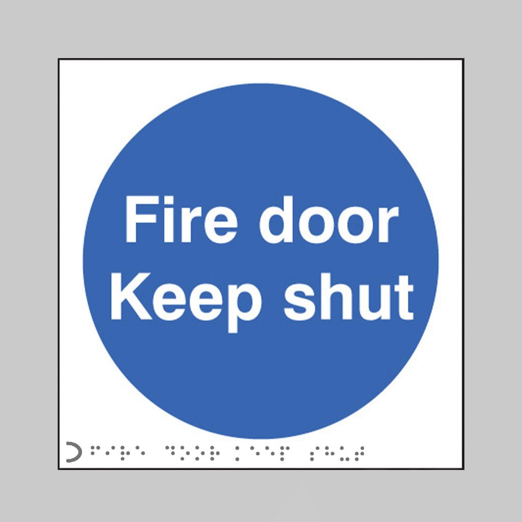 Braille - Fire Door Keep Shut 150 X 150mm Sign - Ready Set SuppliedBraille - Fire Door Keep Shut 150 X 150mm Sign55931