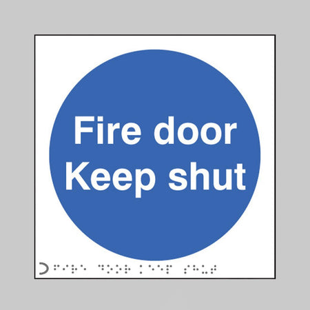 Braille - Fire Door Keep Shut 150 X 150mm Sign - Ready Set SuppliedBraille - Fire Door Keep Shut 150 X 150mm Sign55931