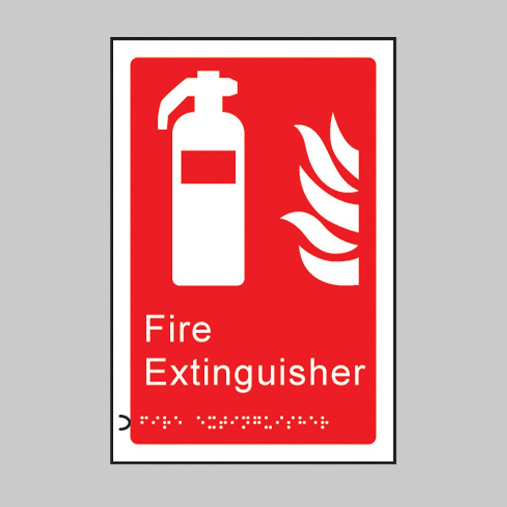 Braille - Fire Extinguisher 150 X 225mm Sign - Ready Set SuppliedBraille - Fire Extinguisher 150 X 225mm Sign56179