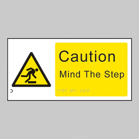 Braille - Mind The Step 300 x 150mm Sign - Ready Set SuppliedBraille - Mind The Step 300 x 150mm Sign56177