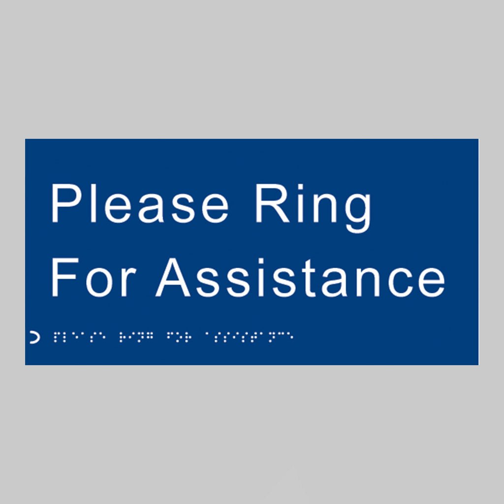 Braille - Please Ring For Assisstance 300 x 150mm Sign - Ready Set SuppliedBraille - Please Ring For Assisstance 300 x 150mm Sign56149