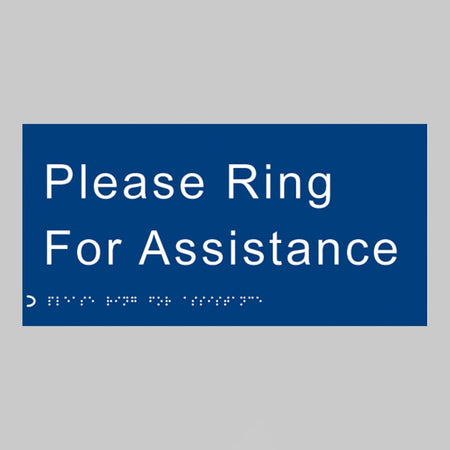 Braille - Please Ring For Assisstance 300 x 150mm Sign - Ready Set SuppliedBraille - Please Ring For Assisstance 300 x 150mm Sign56149