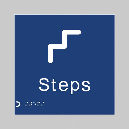 Braille - Steps 150 X 150mm Sign - Ready Set SuppliedBraille - Steps 150 X 150mm Sign56118