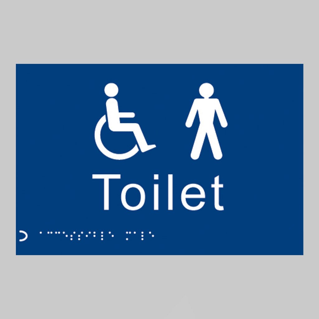 Braille - Toilet Gents/Disabled 225 X 150mm Sign - Ready Set SuppliedBraille - Toilet Gents/Disabled 225 X 150mm Sign56492