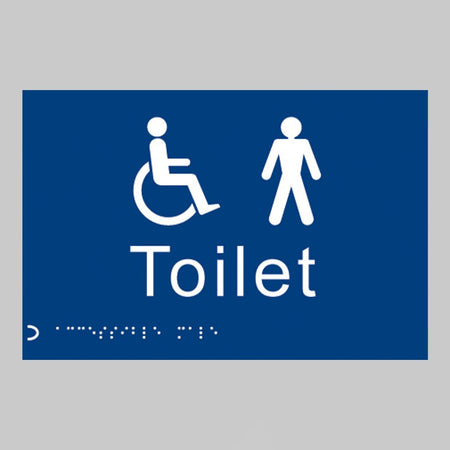 Braille - Toilet Gents/Disabled 225 X 150mm Sign - Ready Set SuppliedBraille - Toilet Gents/Disabled 225 X 150mm Sign56492