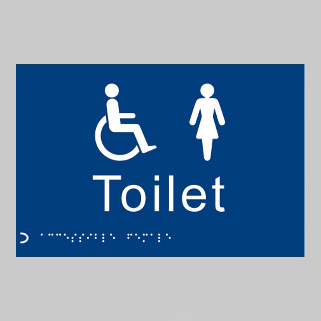 Braille - Toilet Ladies/Disabled 225 X 150mm Sign - Ready Set SuppliedBraille - Toilet Ladies/Disabled 225 X 150mm Sign56491