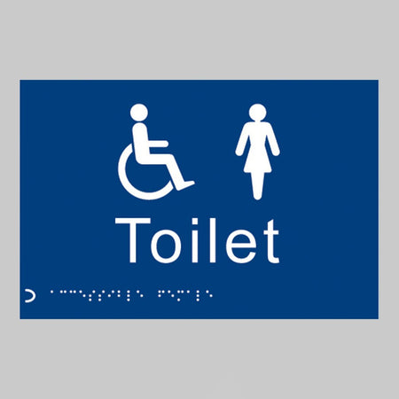 Braille - Toilet Ladies/Disabled 225 X 150mm Sign - Ready Set SuppliedBraille - Toilet Ladies/Disabled 225 X 150mm Sign56491