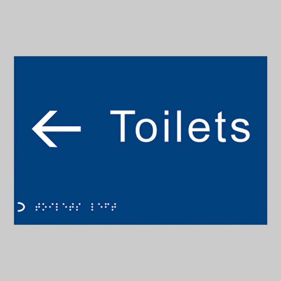 Braille - Toilets Arrow Left 225 X 150mm Sign - Ready Set SuppliedBraille - Toilets Arrow Left 225 X 150mm Sign56493