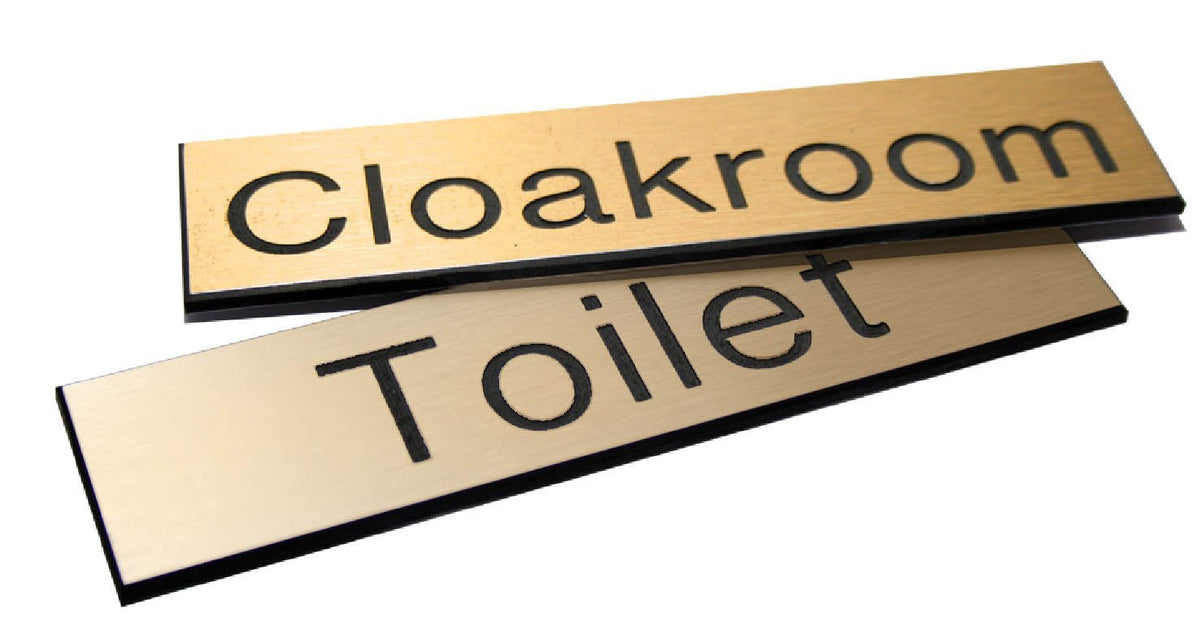 Brass Effect Engraved Sign 35 x 70mm - Ready Set SuppliedBrass Effect Engraved Sign 35 x 70mm51499