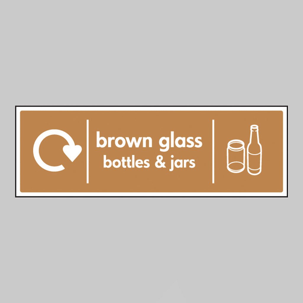 Brown Glass Bottles & Jars - Wrap Recycling Sign - Ready Set SuppliedBrown Glass Bottles & Jars - Wrap Recycling SignRigid Plastic16640M
