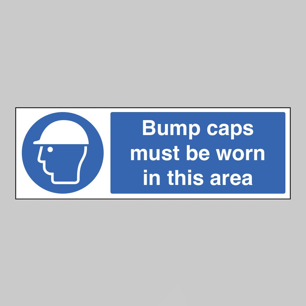 Bump Caps Must Be Worn In This Area Sign - Ready Set SuppliedBump Caps Must Be Worn In This Area SignRigid Plastic15024E