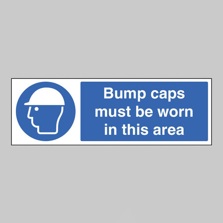 Bump Caps Must Be Worn In This Area Sign - Ready Set SuppliedBump Caps Must Be Worn In This Area SignRigid Plastic15024E