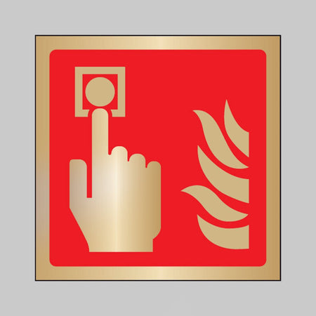 Call Point Symbol 175 x 175mm Brass Adhesive Backed Sign - Ready Set SuppliedCall Point Symbol 175 x 175mm Brass Adhesive Backed Sign59104