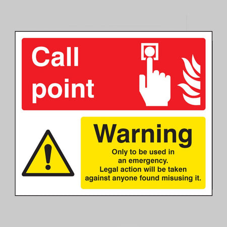 Call Point / Warning Only To Be Used In An Emergency Sign - Ready Set SuppliedCall Point / Warning Only To Be Used In An Emergency SignRigid Plastic11051H