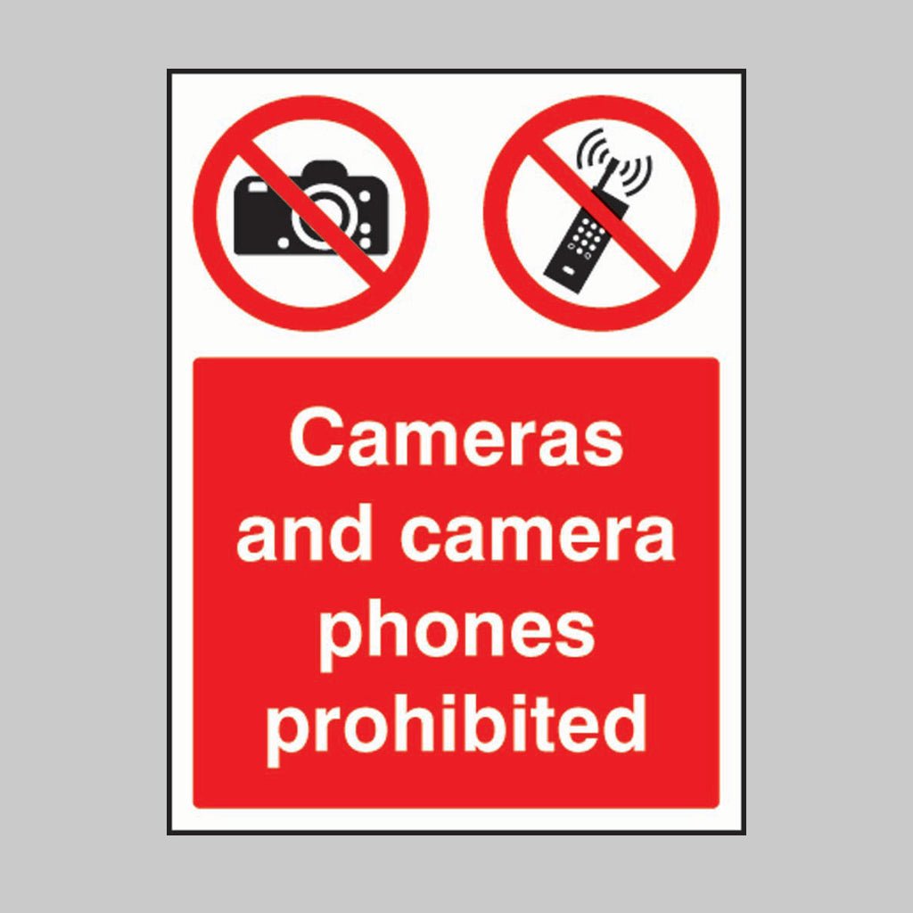 Cameras And Camera Phones Prohibited Sign - Ready Set SuppliedCameras And Camera Phones Prohibited SignRigid Plastic13643E