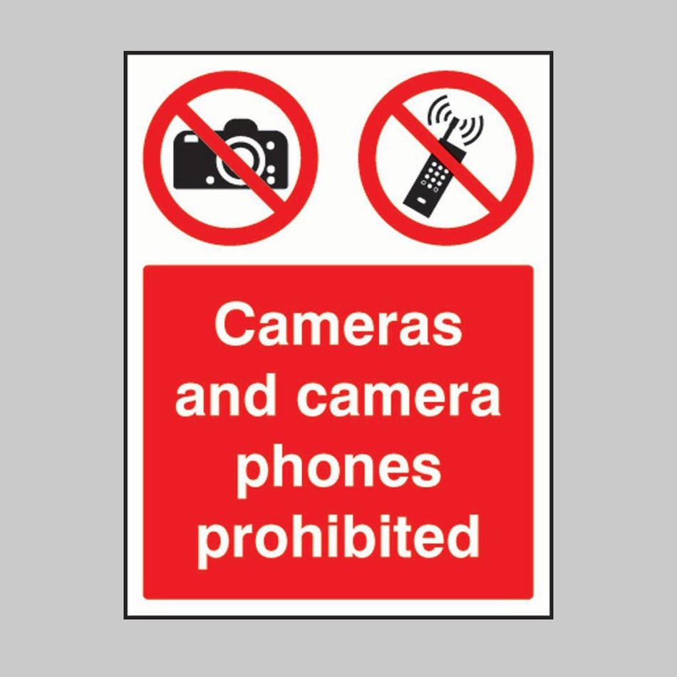 Cameras And Camera Phones Prohibited Sign - Ready Set SuppliedCameras And Camera Phones Prohibited SignRigid Plastic13643E