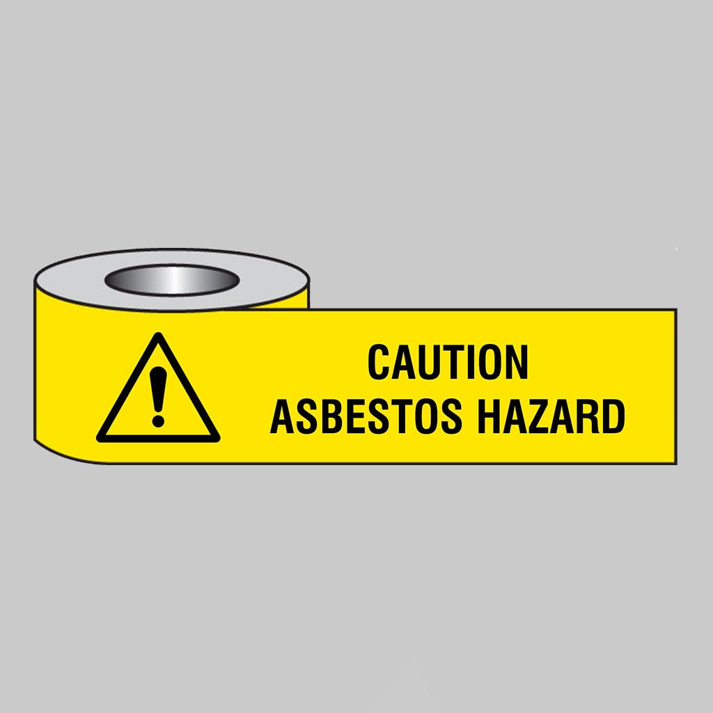 Caution Asbestos Hazard Barrier Tape 250m X 75mm Non-Adhesive Polythene - Ready Set SuppliedCaution Asbestos Hazard Barrier Tape 250m X 75mm Non-Adhesive Polythene58607