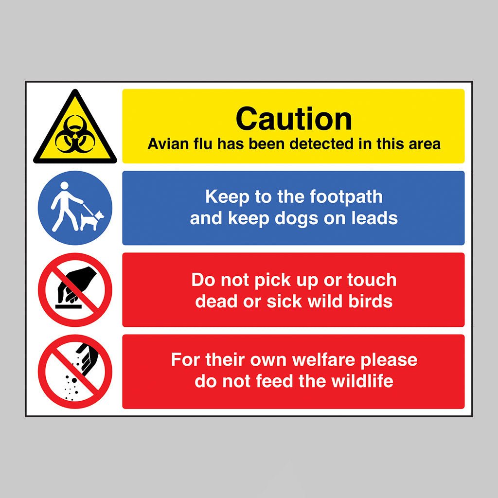 Caution Avian Flu Has Been Detected In This Area Multi-Message Sign - Ready Set SuppliedCaution Avian Flu Has Been Detected In This Area Multi-Message SignRigid Plastic11775Q