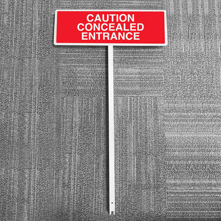 Caution Concealed Entrance Verge Sign 450 x 150mm (Post 800mm) - Ready Set SuppliedCaution Concealed Entrance Verge Sign 450 x 150mm (Post 800mm)57128