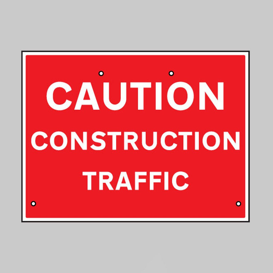 Caution Construction Traffic Sign – 600 X 450mm Reflective - Ready Set SuppliedCaution Construction Traffic Sign – 600 X 450mm Reflective56450