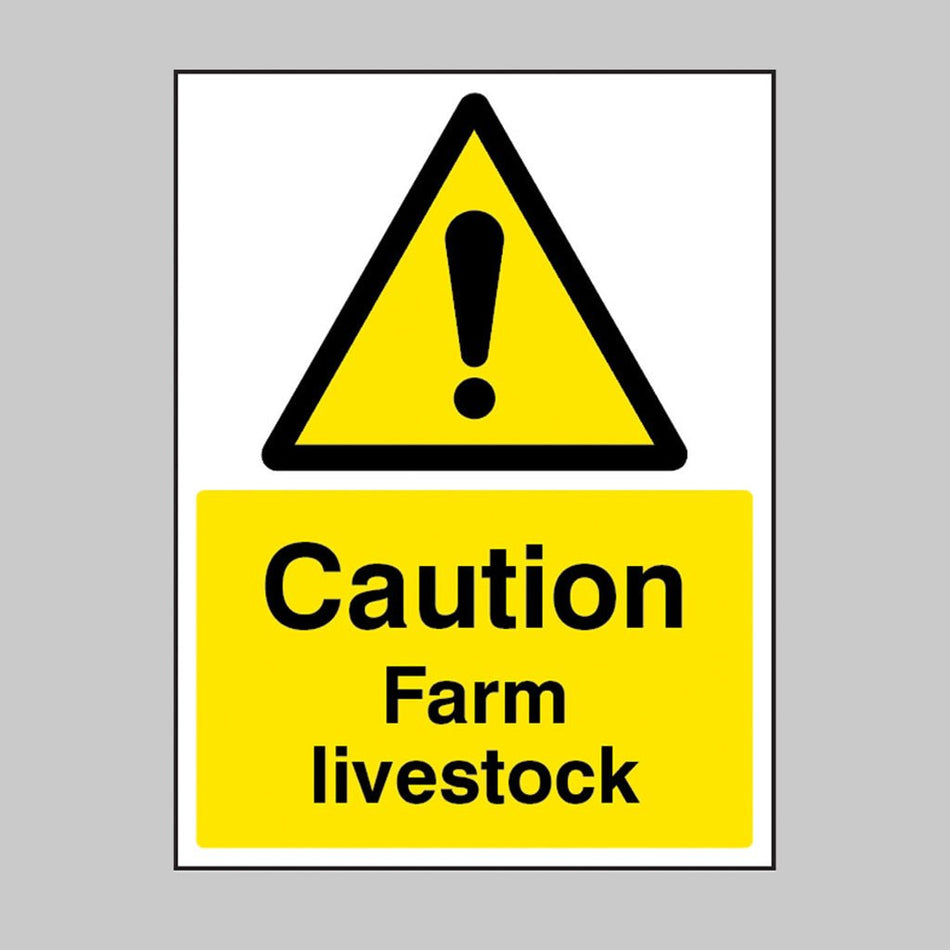 Caution Farm Livestock Sign - Ready Set SuppliedCaution Farm Livestock Sign15514K
