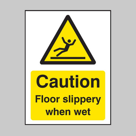 Caution Floor Slippery When Wet Sign - Ready Set SuppliedCaution Floor Slippery When Wet SignRigid Plastic14287A