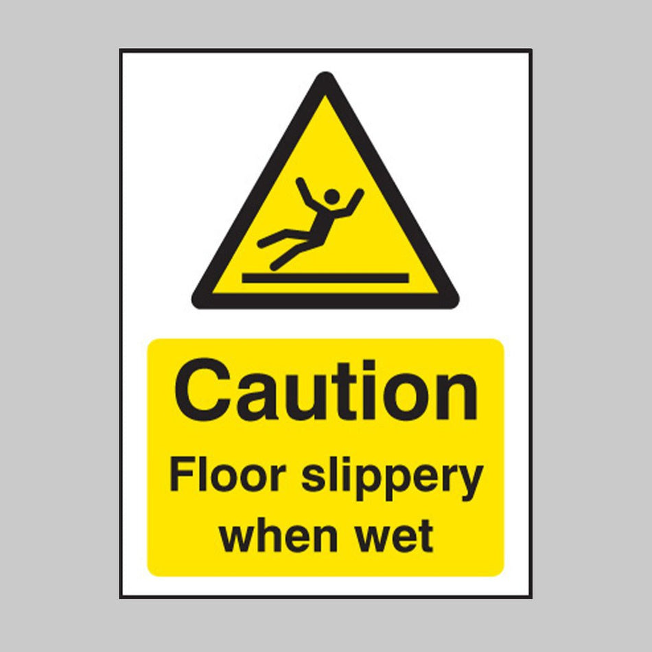 Caution Floor Slippery When Wet Sign - Ready Set SuppliedCaution Floor Slippery When Wet SignRigid Plastic14287A