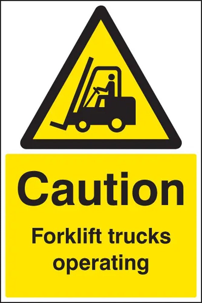 Caution Forklift Trucks Operating Floor Graphic 400 x 600mm (External Grade) - Ready Set SuppliedCaution Forklift Trucks Operating Floor Graphic 400 x 600mm (External Grade)53568
