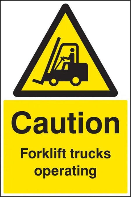 Caution Forklift Trucks Operating Floor Graphic 400 x 600mm (External Grade) - Ready Set SuppliedCaution Forklift Trucks Operating Floor Graphic 400 x 600mm (External Grade)53568