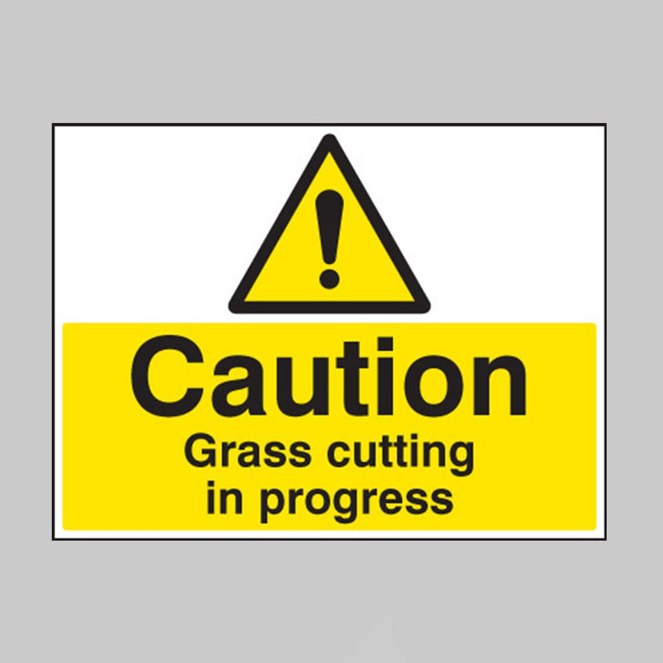 Caution Grass Cutting In Progress Sign - Ready Set SuppliedCaution Grass Cutting In Progress Sign16450Q