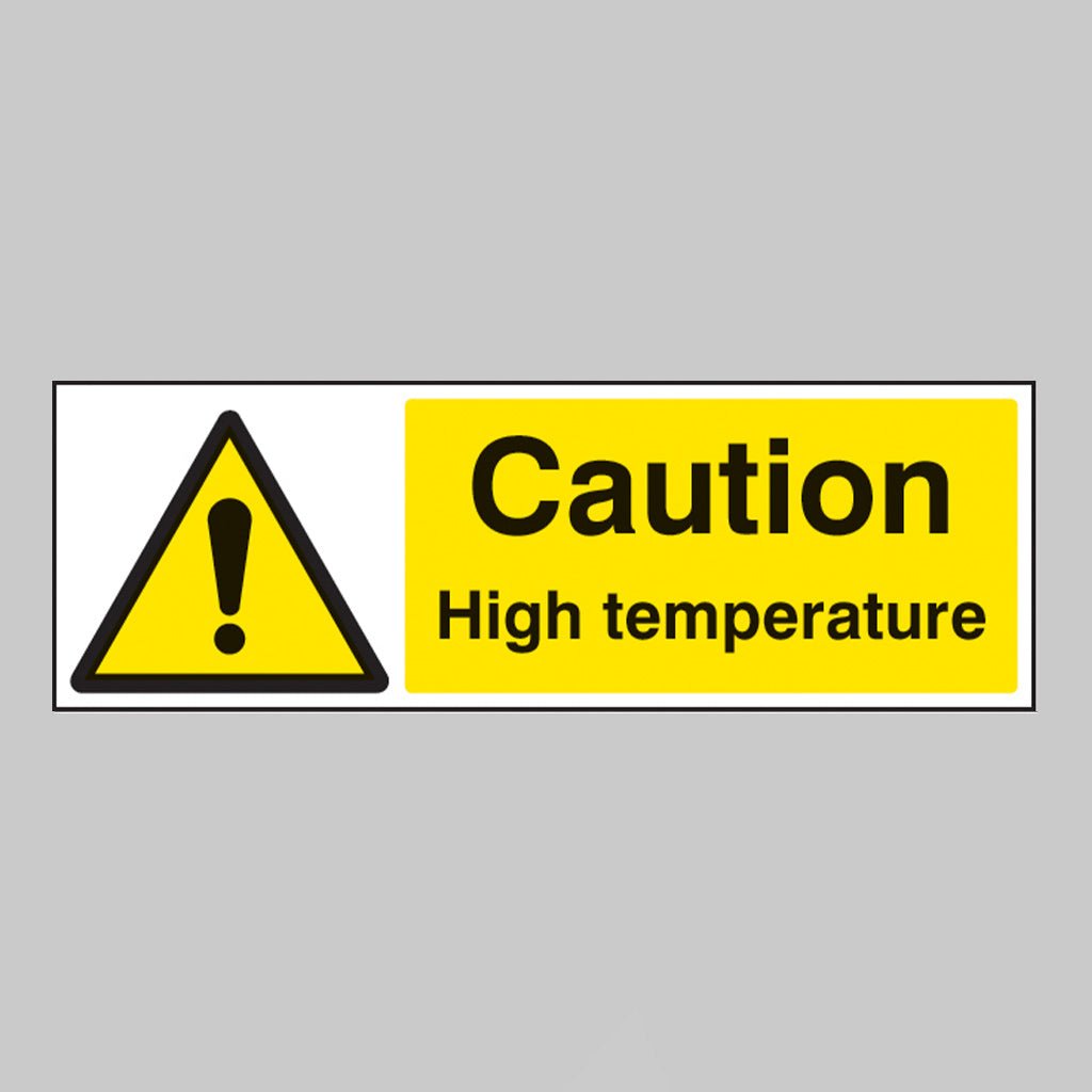Caution High Temperature Sign - Ready Set SuppliedCaution High Temperature SignRigid Plastic14482G