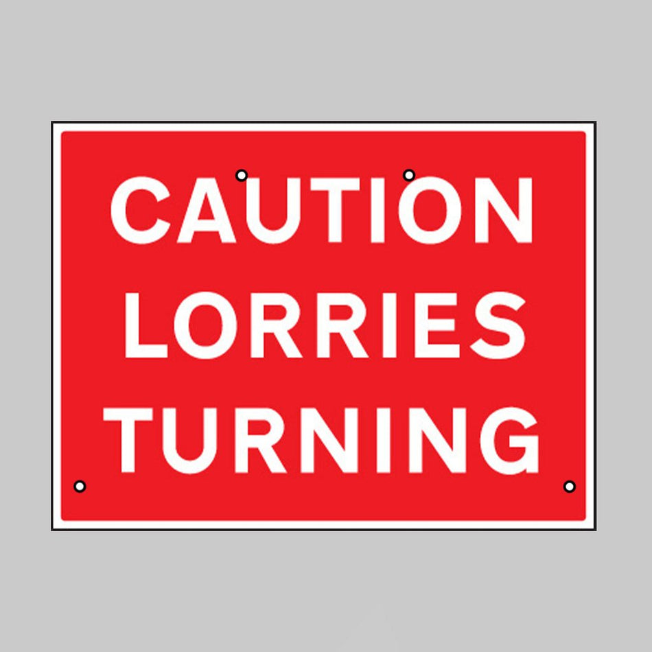 Caution Lorries Turning Sign – 600 X 450mm Reflective - Ready Set SuppliedCaution Lorries Turning Sign – 600 X 450mm Reflective56438