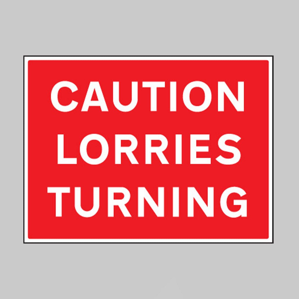 Caution Lorries Turning Sign - Ready Set SuppliedCaution Lorries Turning SignUltra Durable 2mm PET76438Q