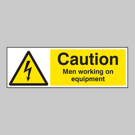 Caution Men Working On Equipment Sign - Ready Set SuppliedCaution Men Working On Equipment SignRigid Plastic14025G