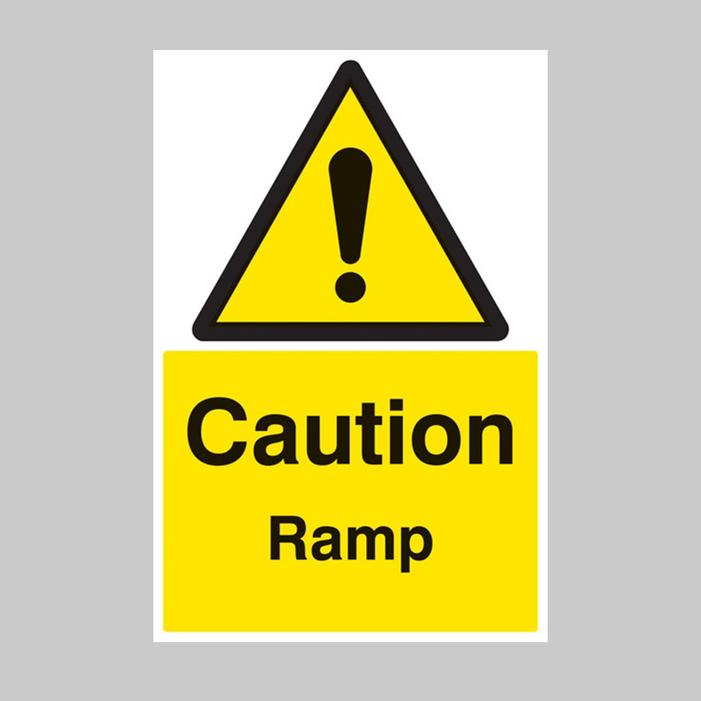 Caution Ramp Sign - Ready Set SuppliedCaution Ramp SignRigid Plastic14257P