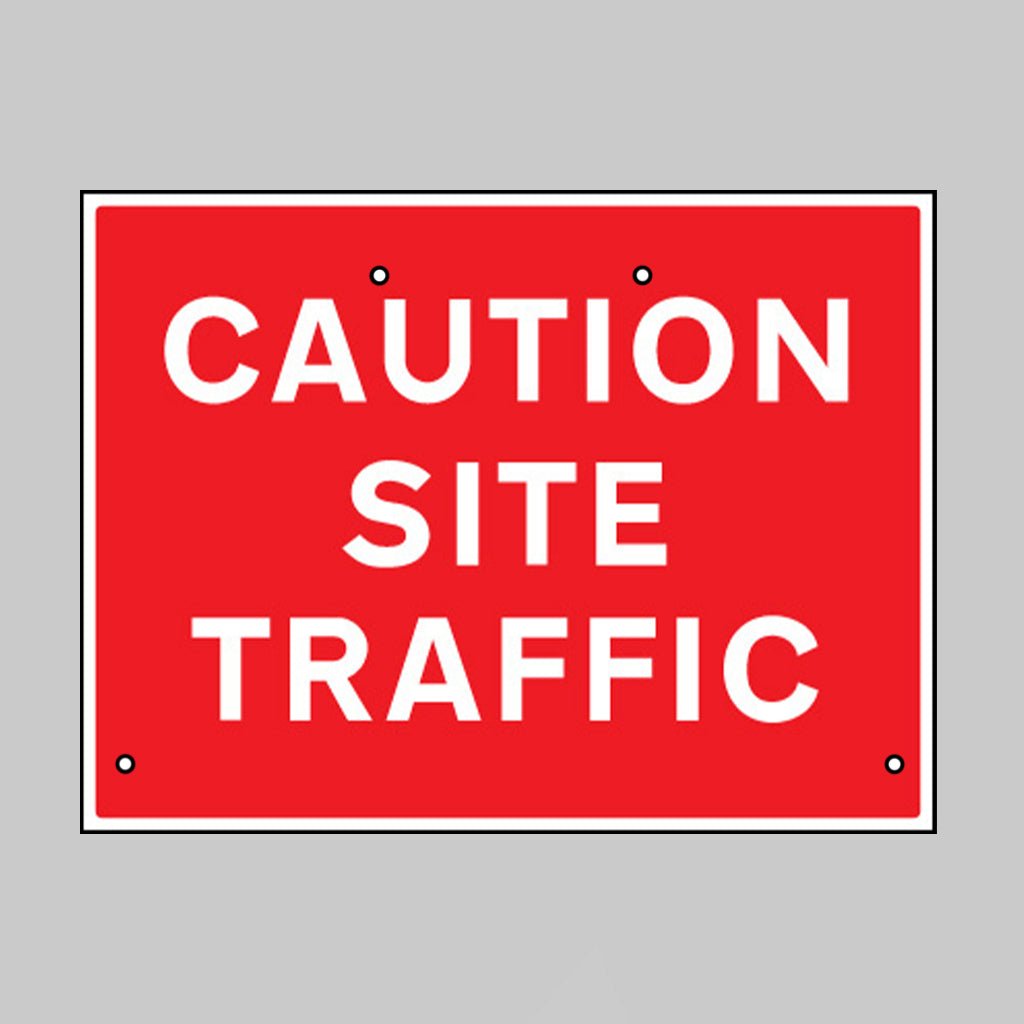Caution Site Traffic, 600 x 450mm Re-Flex Sign (3mm Reflective Polypropylene) - Ready Set SuppliedCaution Site Traffic, 600 x 450mm Re-Flex Sign (3mm Reflective Polypropylene)57525
