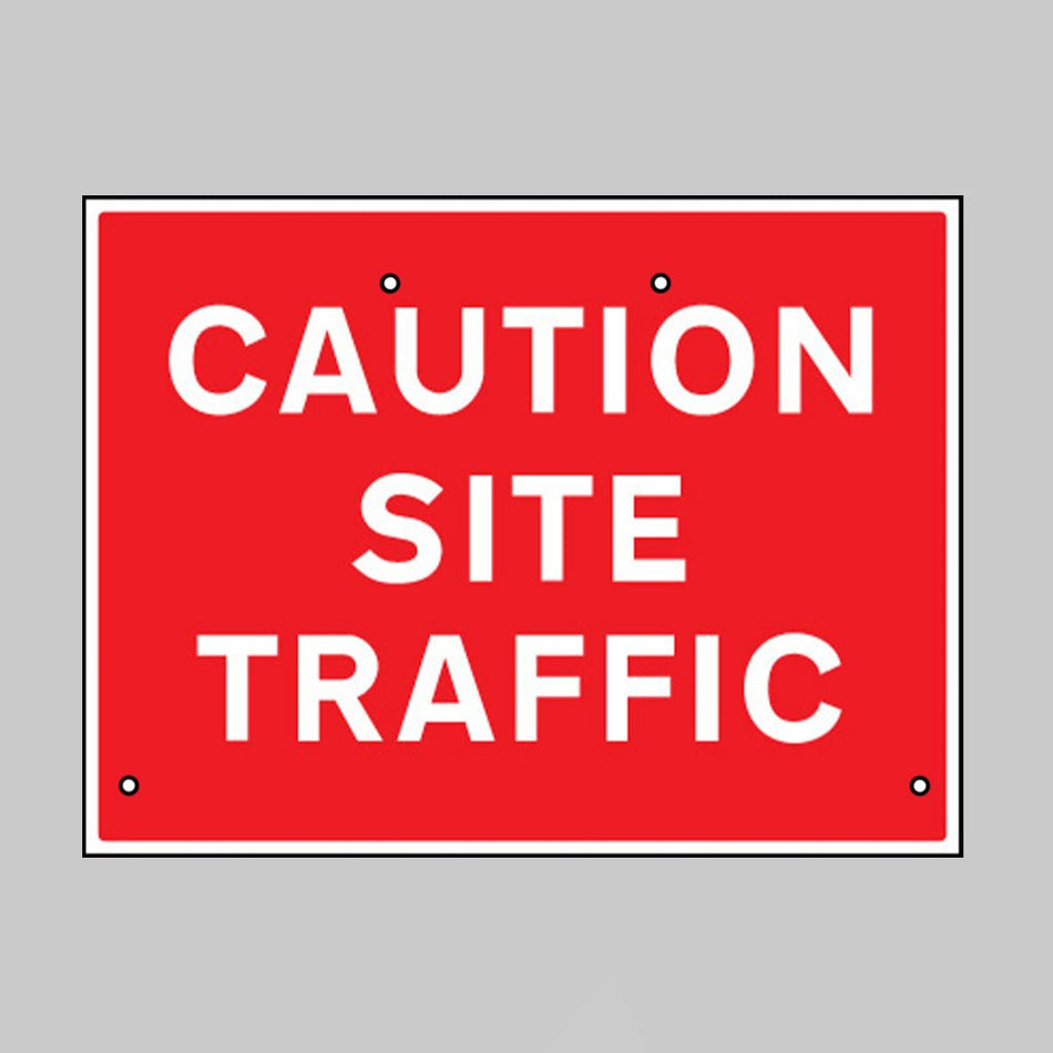 Caution Site Traffic, 600 x 450mm Re-Flex Sign (3mm Reflective Polypropylene) - Ready Set SuppliedCaution Site Traffic, 600 x 450mm Re-Flex Sign (3mm Reflective Polypropylene)57525