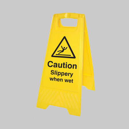 Caution Slippery When Wet (Free-Standing Yellow Floor Sign) - Ready Set SuppliedCaution Slippery When Wet (Free-Standing Yellow Floor Sign)53527